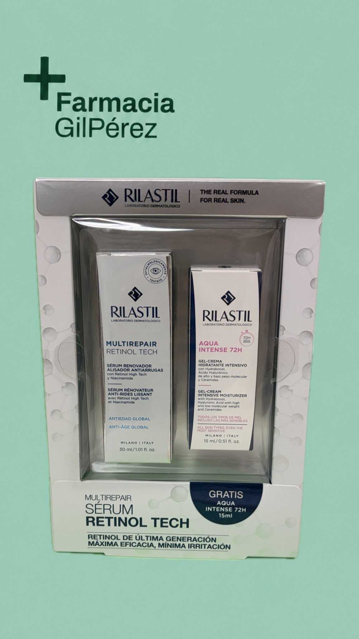 Rilastil Pack Retinol Tech Serum 30ml + Aqua Gel Hidratante 15ml